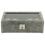 WATCH BOXES Friedrich|23 Ref. 27022-8 CUBANO URBAN GREY - GENUINE WILD LEATHER BOX FOR 8 WATCHES